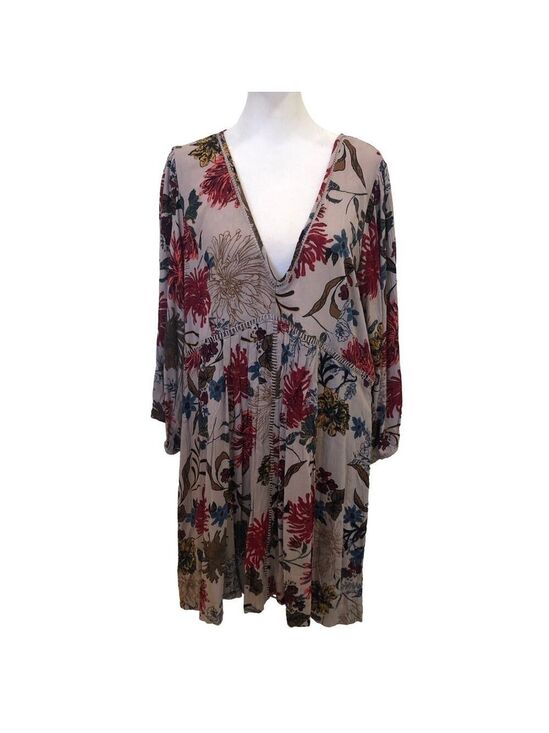 JODIFL Dresses & Skirts - Jodifl Size L baby doll style floral print dress. Peasant v-neck cottagecore